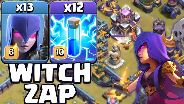 Th15 Mass Zap & Witches in CWL! x13 Witch + x12 Lightning Spells 3 Star CWL Attacks - Clash Of Clans