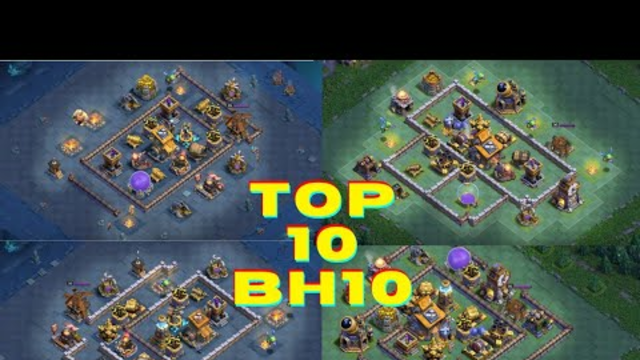 Top 10 BH10 BEST Layout ANTI 3 STAR LAYOUTS Clash of clans (COC BB2.0)