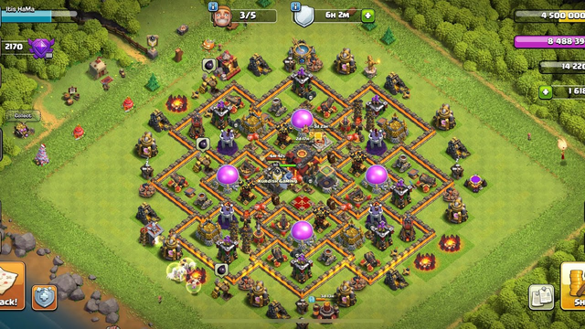 Clash Of Clans TH 10 queen charge and miner
