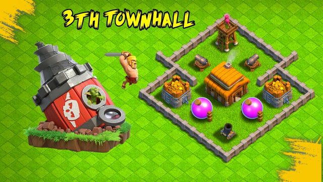Siege machines vs town hall 3 clash of clans