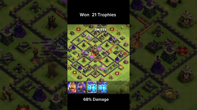 My Clash of clans attack got me 21 Trophies #shorts #ytshorts #clashofclans #coc #COCShorts #viral