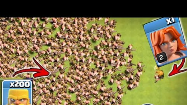 2 Valkyrie vs 200 barbarian in clash of clans