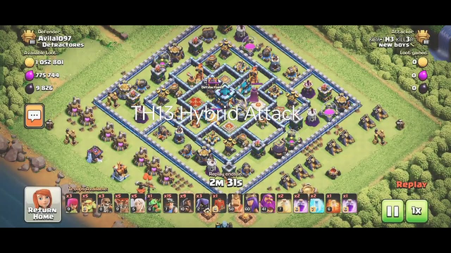 Th13 Hybrid Attack | How to Do TH13 Hybrid | clash of clans 2023