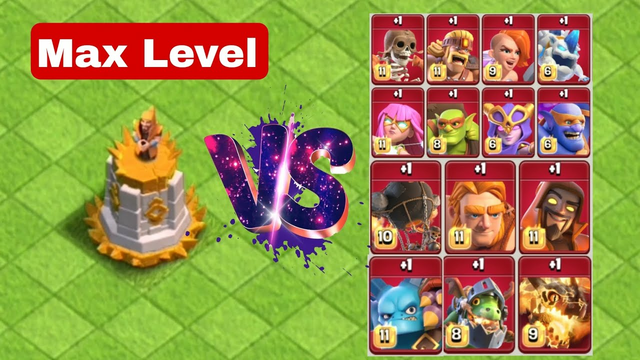 Super Wizard Tower vs All Max  Super Troops | Clash of Clans