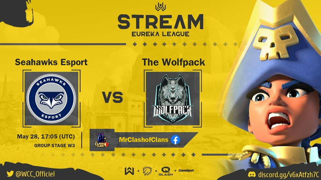 EUREKA LEAGUE (WCC) | Seahawks Esport Vs The Wolfpack | CLASH OF CLANS | #CocLive #th15attack