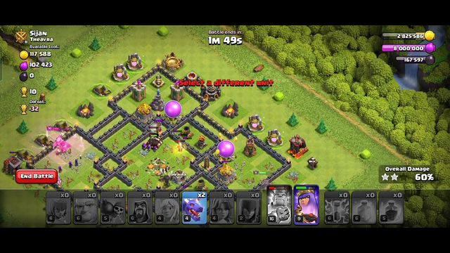 gaming video || Clash of clans world || town hall 9 || how to attack properly and earn coins || 417