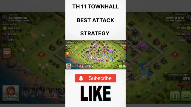 Th 11 Best Attack Strategy | Coc | Clash of Clans | #coc #shorts