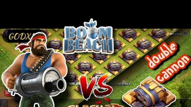 boom beach vs clash of clans ( heavy vs double cannon )