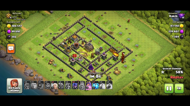 gaming video || Clash of clans world || town hall 9 || how to attack properly and earn coins || 455