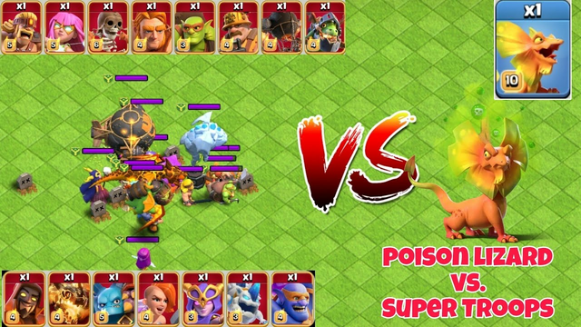 Poison Lizard Vs. All Super Troops | Who will Win? | Clash of Clans #clashofclans #coc