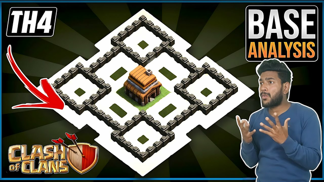 Town Hall 4 (TH4) Base Design || Clash of clans th4 base || Bunny gamer