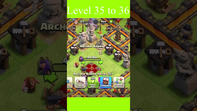 Clash of clans Use book of heroes upgrade Queen level 35 to 36 upgrade cost 1M coc #clashofclans