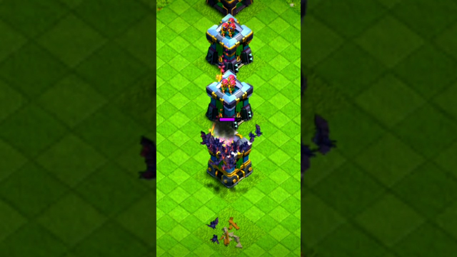 4 Bat spell Vs Archer Towers in Clash of clans #shorts #clashofclans