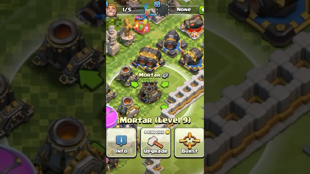 Upgrading Mortar to level 10 in Clash of clans #clashofclans #viral #gaming #coc #shorts