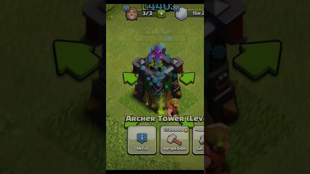 Archer Tower LEVEL 1 to Max LEVEL Upgrade in clash of clans #coc #shorts #viral