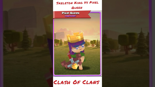 Skeleton King Vs Pixel Queen Animation Clash Of Clans #shorts #coc#rajdc