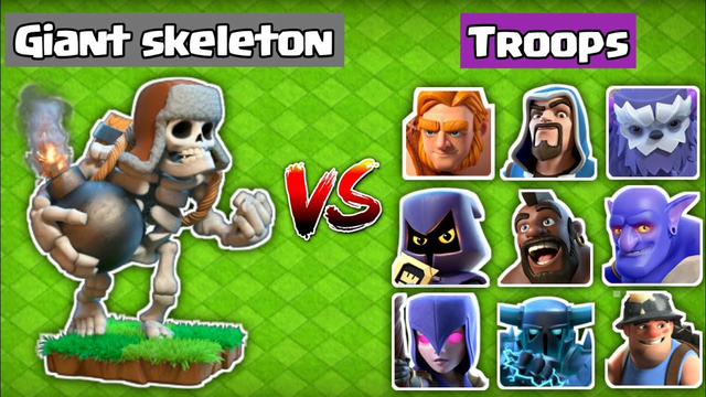 is Giant Skeleton Better Than troops ?? ll Giant Skeleton Vs troops ll in Clash of clans