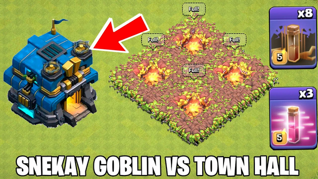 Epic Townhall Takedown in Clash of Clans! Sneaky Goblin With Earthquake Spell & Haste Spell