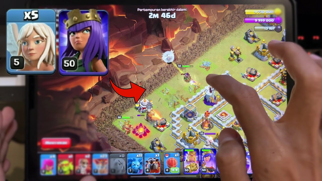 Hand Cam Clash of Clans  Queen Charge !!