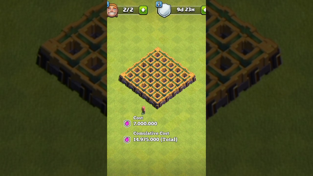 Total Elixir to Max Walls - Level 1 to Level 16 | Clash of Clans #shorts