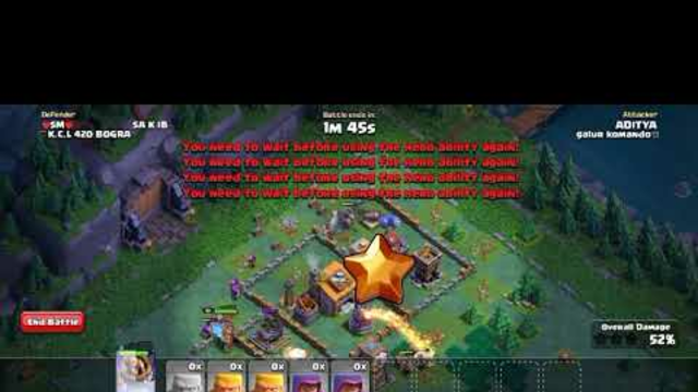 Night Attack with 3 star in clash of clans ||Hero ability in clash of clan
