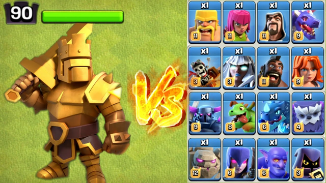 Max Barbarian King vs All Troops - Clash of Clans