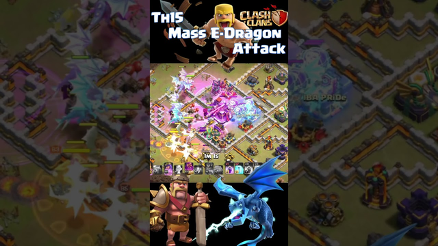 Th15 Mass Electro Dragon Attack Strategy in Clash Of Clans #shorts