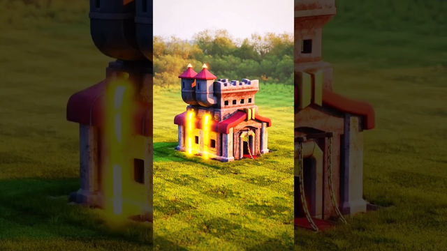 Town Hall All Level in 3D - 3D Art in Clash of clans #coc #clashofclans #shorts
