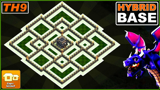 New BEST! TH9 Base 2023 with COPY LINK | Town Hall 9 Hybrid Base Design - Clash of Clans