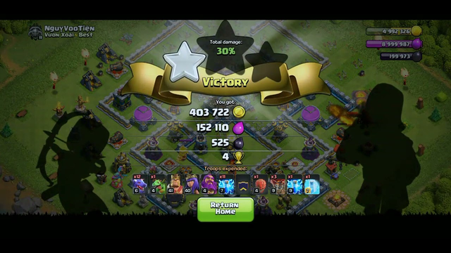clash of clans attack with dragon and electric spell town hall 11