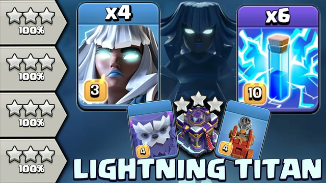 BEST EVER COMBO! TH15 with 4 Electro Titan + 6 Lightning Spell 3 Star Th15 War Strategy 2023 -Coc