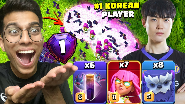this korean player shocked me with his UNIQUE ARMY (Clash of Clans)