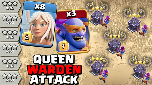 NEW ATTACK with QUEEN & WARDEN Walk + 8 Healers  TH15 War Strategy - Clash Of Clans