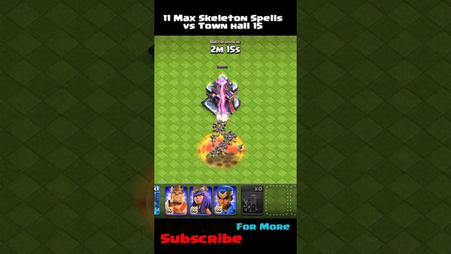 11 Max Skeleton Spells vs Town hall 15 | Clash of Clans #shorts