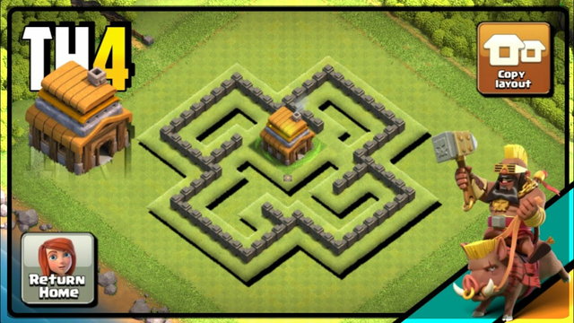 Best Town Hall 4 (TH4) Farming/War Base Layout with Copy Link 2023 | Clash of Clans