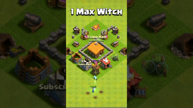COC 1 MAX WITCH VS MAX TH2 | Clash Of Clans #coc #cocshorts #clashofclans
