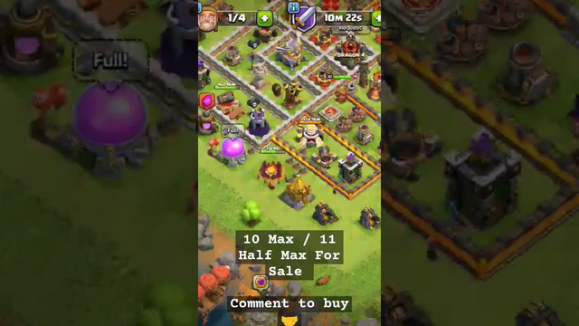 Town Hall 10 Max / 11 Half Max For sale Clash Of clans | Coc Id For sale #shorts #clashofclans