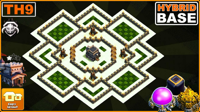 NEW BEST! TH9 Base 2023 with COPY LINK | Town Hall 9 Ring Base Design - Clash of Clans
