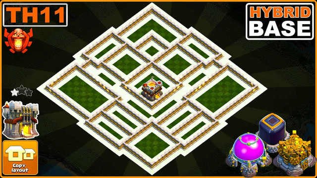 NEW BEST! TH11 base [Defense] 2023 COPY LINK | COC Town Hall 11 Hybrid/Trophy Base - Clash of Clans