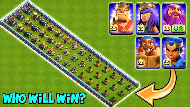 Every Level Mortar Formation vs Max Level Heroes | Clash of Clans