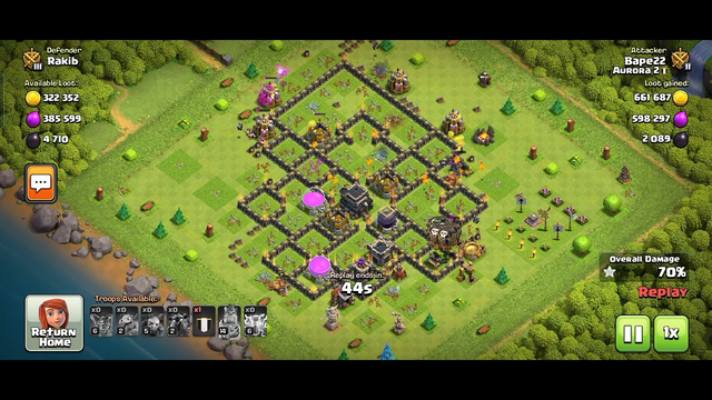 gaming video || Clash of clans world || town hall 9 ||when someone attack on my town hall ||836