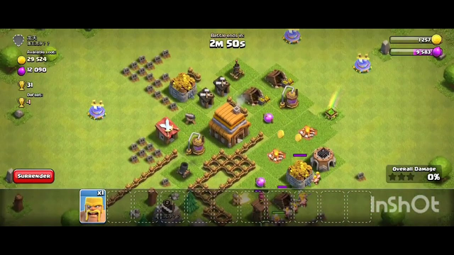 part 4 clash of clans starting attack and loot .create clan castle lvl 3