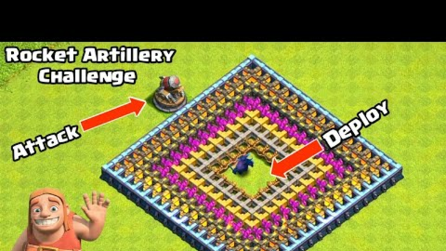 Rocket Artillery Challenge vs Max Troops | Clash of Clans