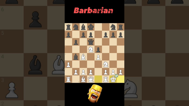 I beat clash of clans barbarian in chess || #chess #coc