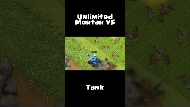UNLIMITED MORTAR VS TANK - SUPERCELL CLASH OF CLANS (COC) #cocshorts  #clashofclans  #shorts