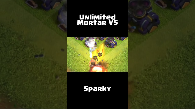 UNLIMITED MORTAR VS SPARKY - SUPERCELL CLASH OF CLANS (COC) #cocshorts  #clashofclans  #shorts