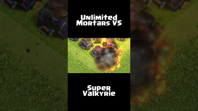 UNLIMITED MORTAR VS SUPER VALK - SUPERCELL CLASH OF CLANS (COC) #cocshorts  #clashofclans  #shorts