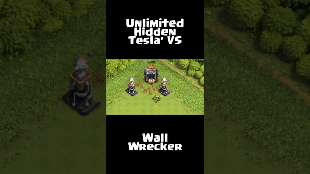 UNLIMITED TESLA VS WALL WRECKER - SUPERCELL CLASH OF CLANS (COC) #cocshorts  #clashofclans  #shorts