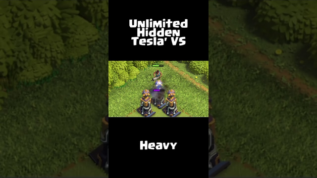 UNLIMITED TESLA VS HEAVY - SUPERCELL CLASH OF CLANS (COC) #cocshorts  #clashofclans  #shorts