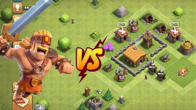 Super barbarian VS Max th 2 base || clash of clans|| #searchfeed #viral #superbarbarian #th2